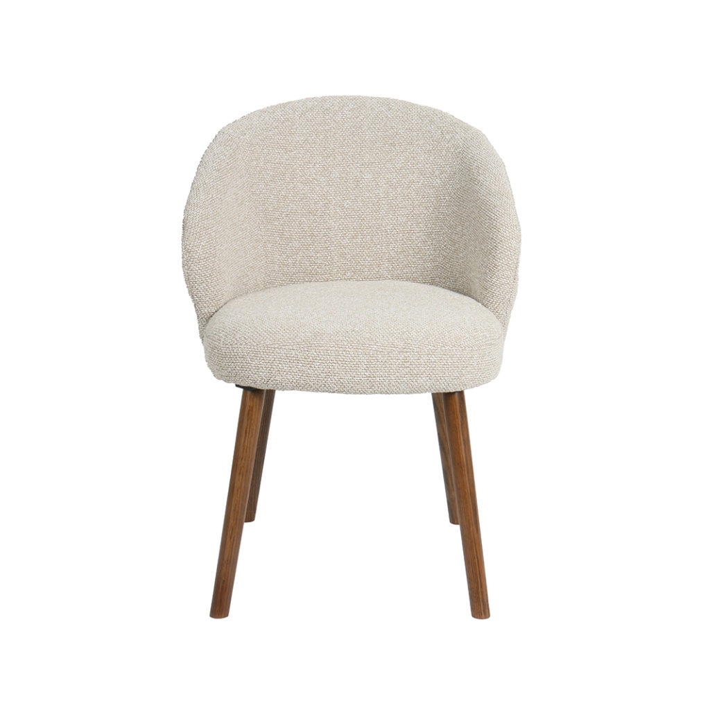 LABEL51 Eetkamerstoel Shiro - Naturel - Royal Boucle - Walnoot Houten Frame - Afbeelding 2