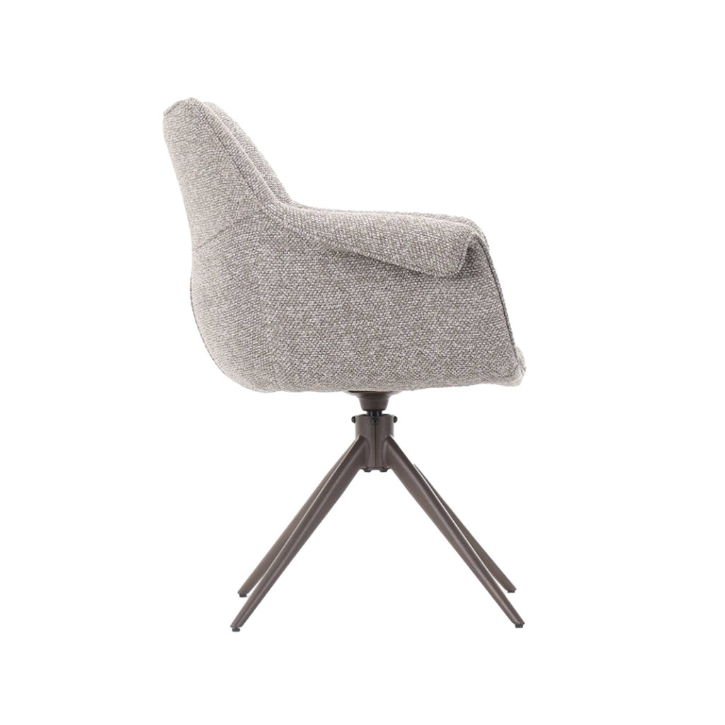 LABEL51 Eetkamerstoel Narumi - Mushroom - Royal Boucle - Brons Metalen Frame - Afbeelding 5