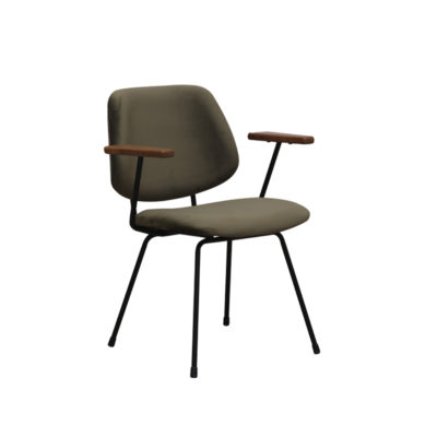 LABEL51 Eetkamerstoel Gastron - Hunter - Fluweel - Zwart Metalen Frame