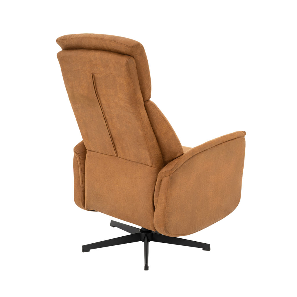LABEL51 Fauteuil Helsinki - Cognac - Micro Suede - Manueel Verstelbaar - Afbeelding 5