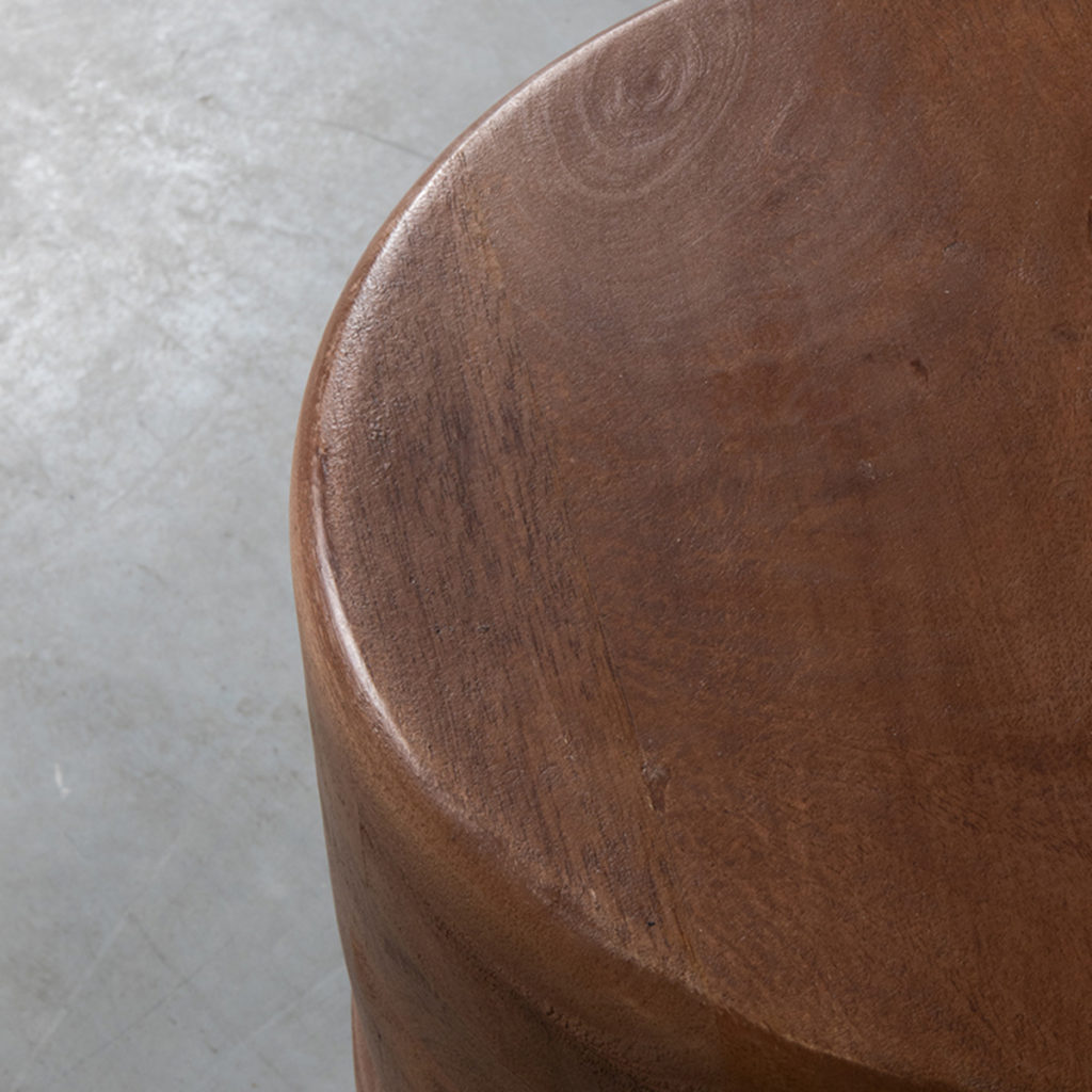 LABEL51 Bijzettafel Milly - Nature Smooth - Mangohout - 35 cm - Rond - Afbeelding 3