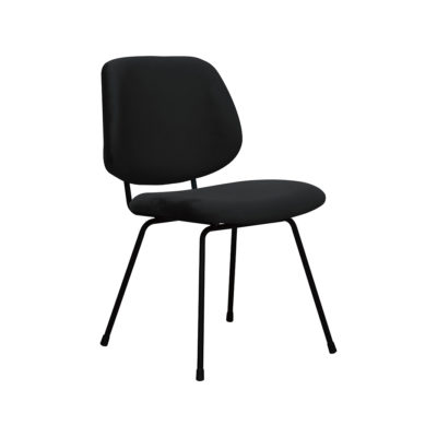 LABEL51 Eetkamerstoel Bello - Zwart - Fluweel - Zwart Metalen Frame