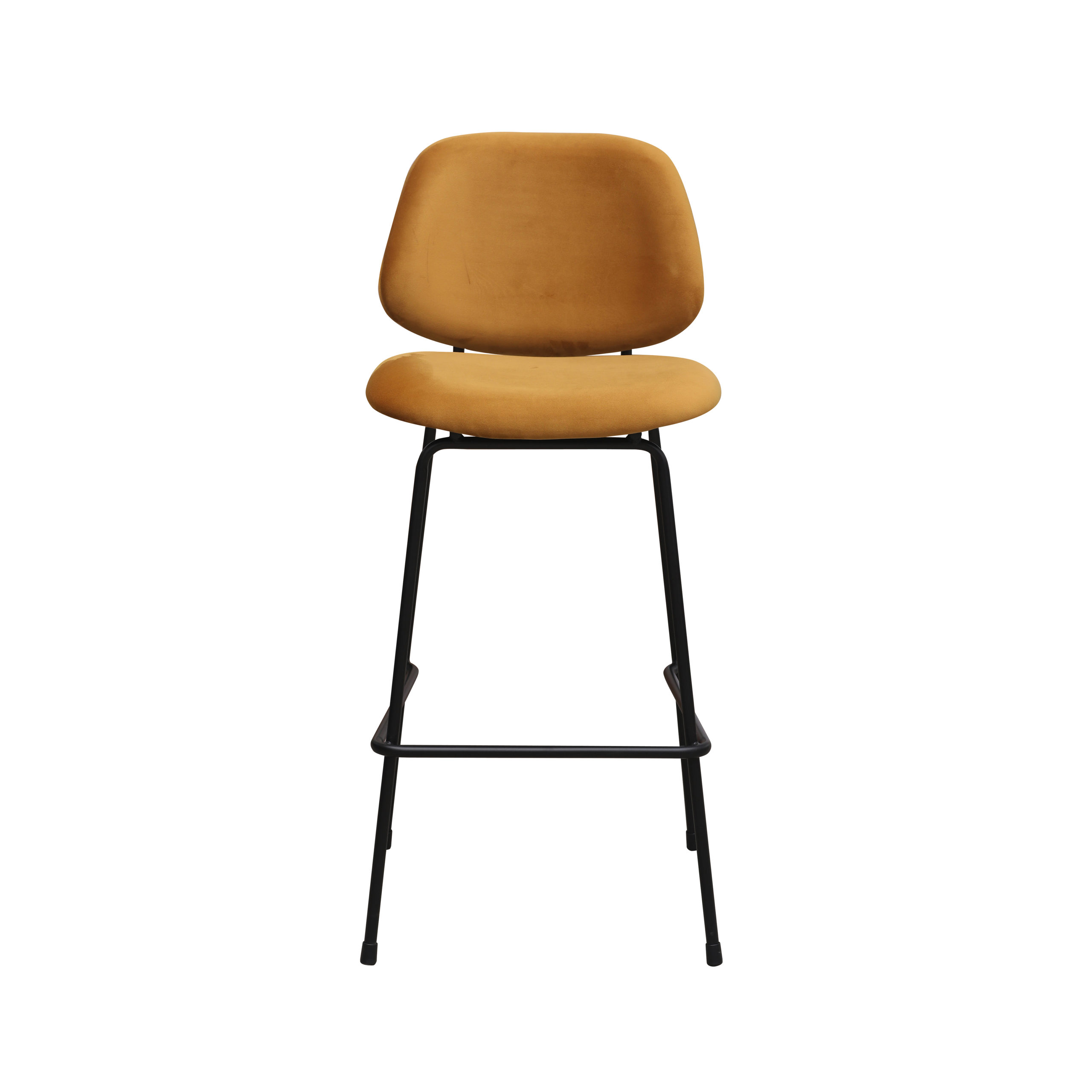 Het Steigerhouthuis LABEL51 Barkruk Bello - Oker - Fluweel - Hoog