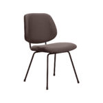 LABEL51 Eetkamerstoel Bello - Taupe - Fluweel - Zwart Metalen Frame