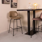 LABEL51 Barkruk Bello - Moss - Micro Suede - Hoog