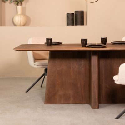 LABEL51 Eetkamertafel Scott - Espresso - Mangohout - 220 cm