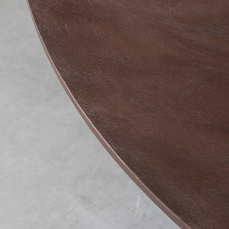 LABEL51 Eetkamertafel Olly - Espresso - Mangohout - 150 cm - Rond - Afbeelding 4