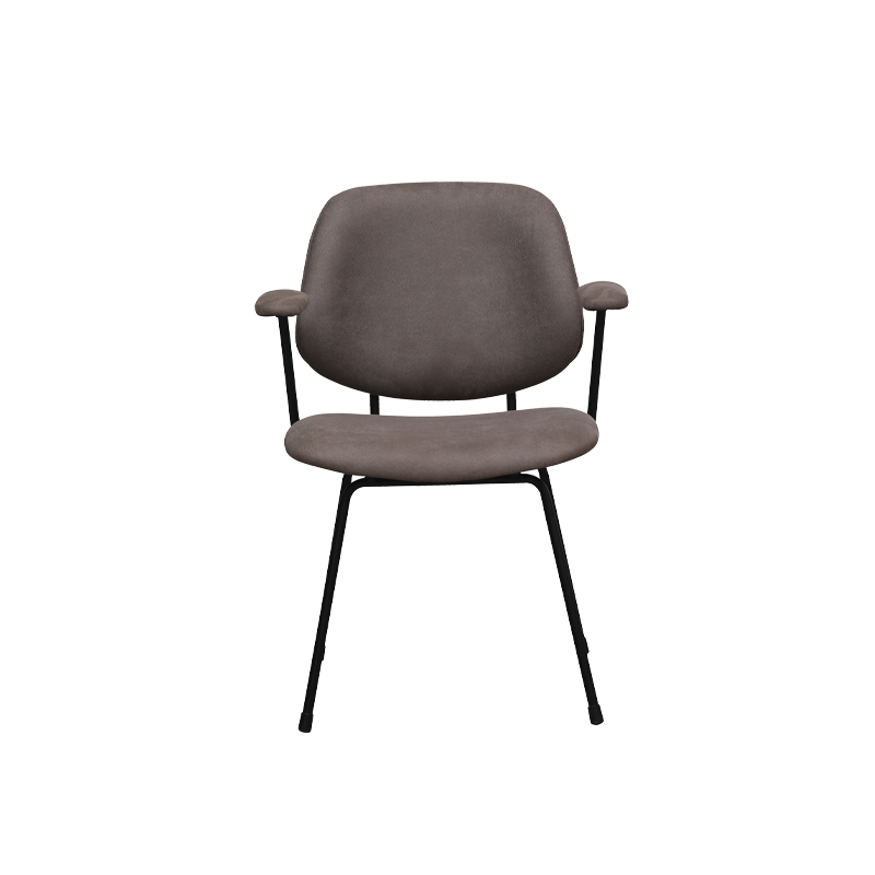 LABEL51 Eetkamerstoel Rivano - Taupe - Micro Suede - Zwart Metalen Frame - Afbeelding 3