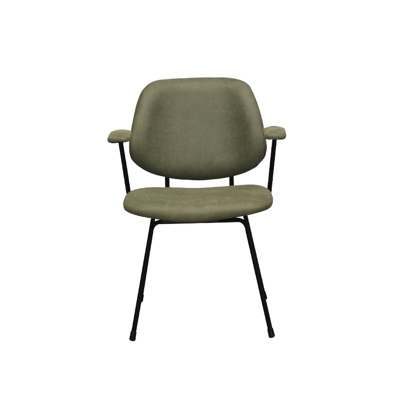 LABEL51 Eetkamerstoel Rivano - Moss - Micro Suede - Zwart Metalen Frame - Afbeelding 3