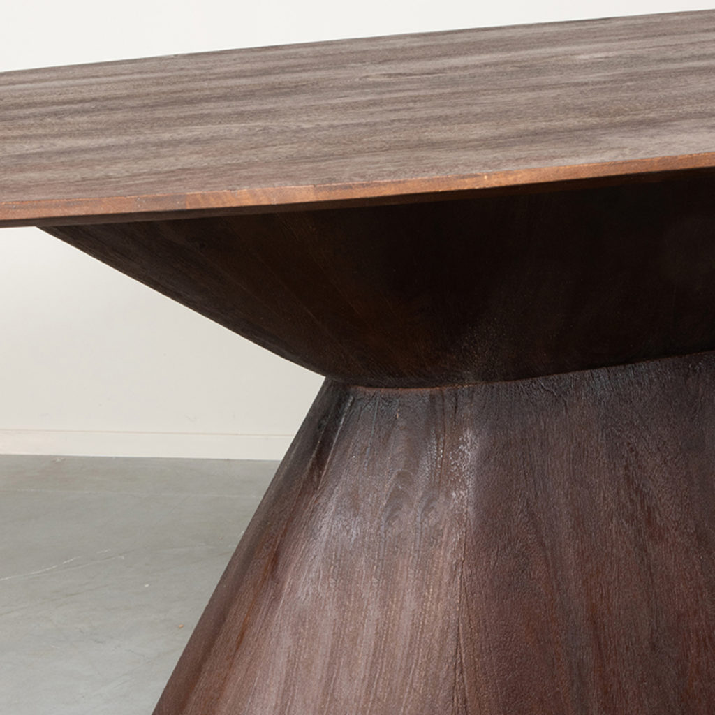 LABEL51 Eetkamertafel Jagger - Espresso - Mangohout - 220 cm - Ovaal - Afbeelding 4