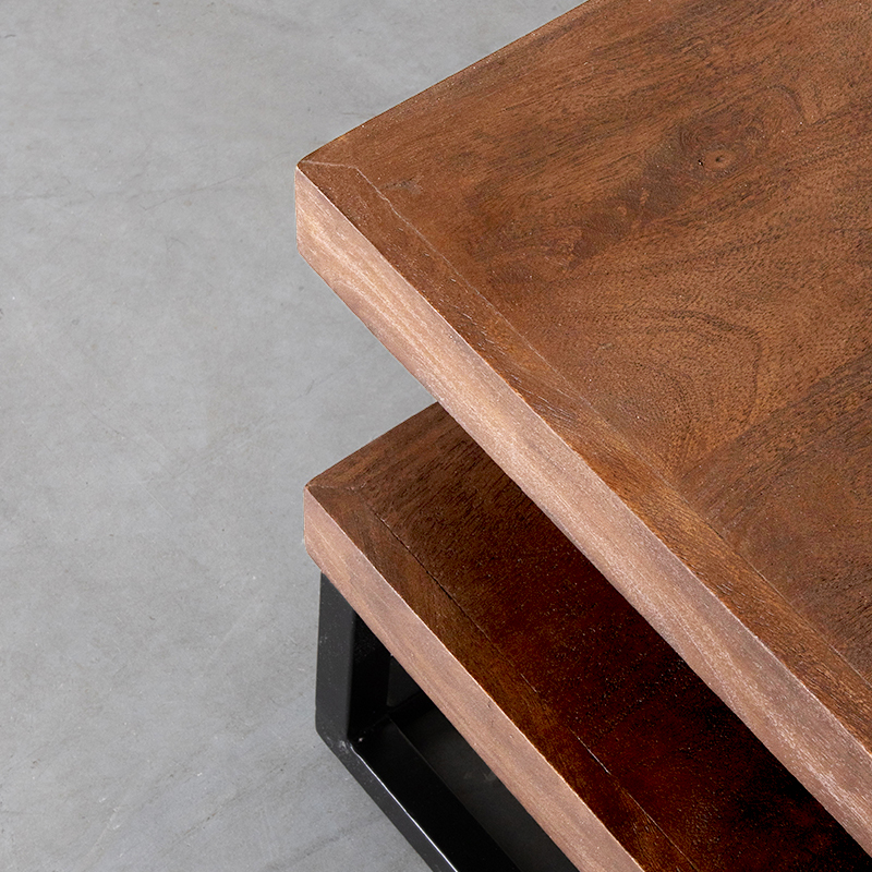 LABEL51 Salontafel Cube - Nature Smooth - Mangohout - 80 cm - Afbeelding 4