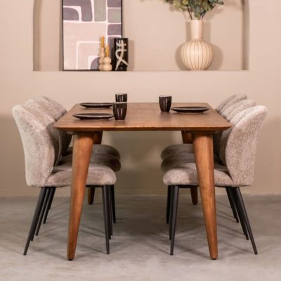 LABEL51 Eetkamertafel Fly - Nature Smooth - Mangohout - 160 cm