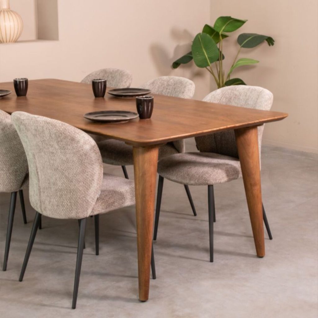 LABEL51 Eetkamertafel Fly - Nature Smooth - Mangohout - 160 cm - Afbeelding 4
