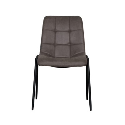 LABEL51 Eetkamerstoel Noor - Taupe - Micro Suede - Zwart Metalen Frame