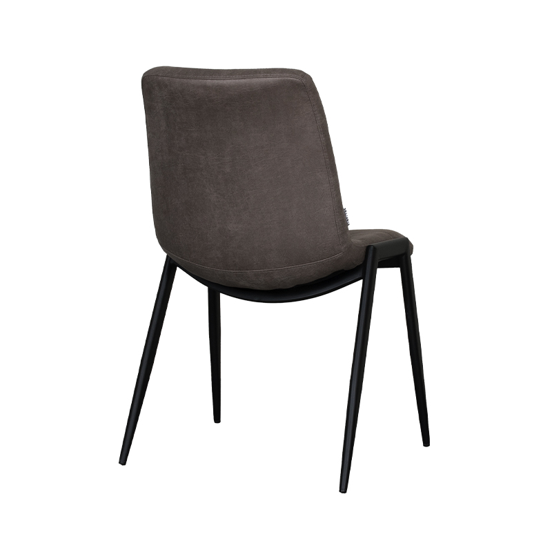 LABEL51 Eetkamerstoel Noor - Taupe - Micro Suede - Zwart Metalen Frame - Afbeelding 3