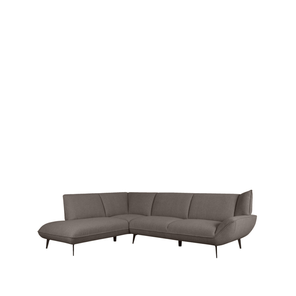 LABEL51 Hoekbank Pesaro - Bruin - Boucle - Links Voorstaand