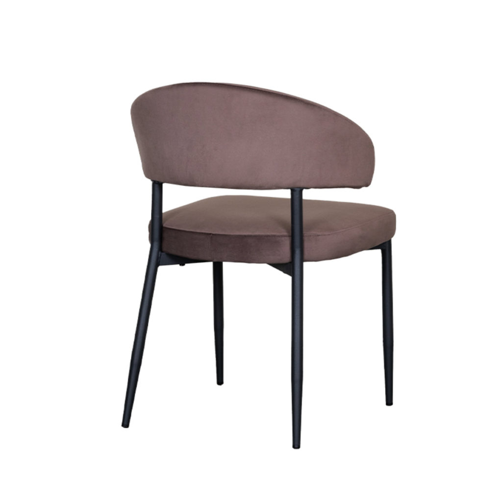 LABEL51 Eetkamerstoel Bliss - Taupe - Fluweel - Zwart Metalen Frame - Afbeelding 5