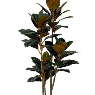 Rubberboom kunstplant 140 cm - Ficus elastica met 3 stammen