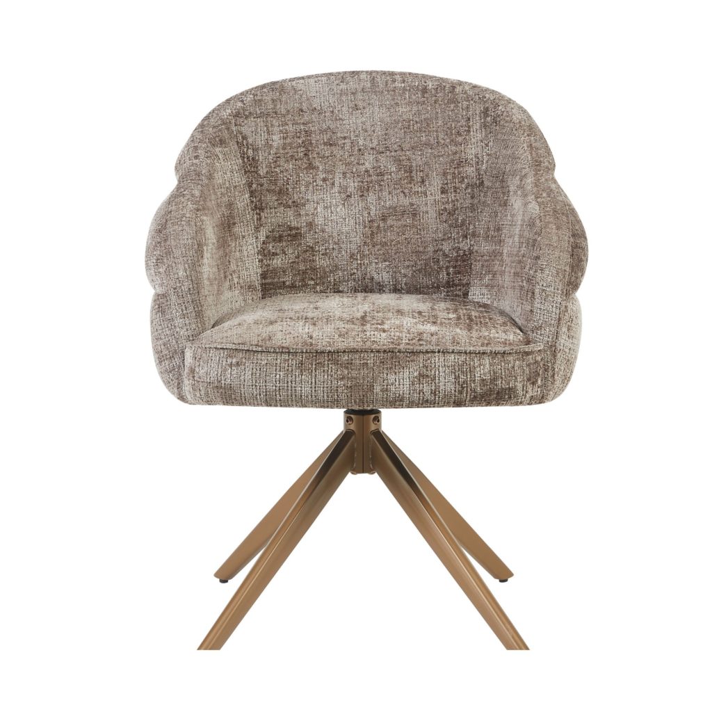 Eetkamerstoel Bella | Klei | Poot Brons | Met armleuning - Afbeelding 2