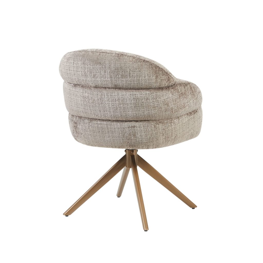 Eetkamerstoel Bella | Klei | Poot Brons | Met armleuning - Afbeelding 4