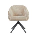 Eetkamerstoel Bella | Beige | Zwarte poot | Met armleuning