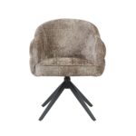 Eetkamerstoel Bella | Klei | Zwarte poot | Met armleuning