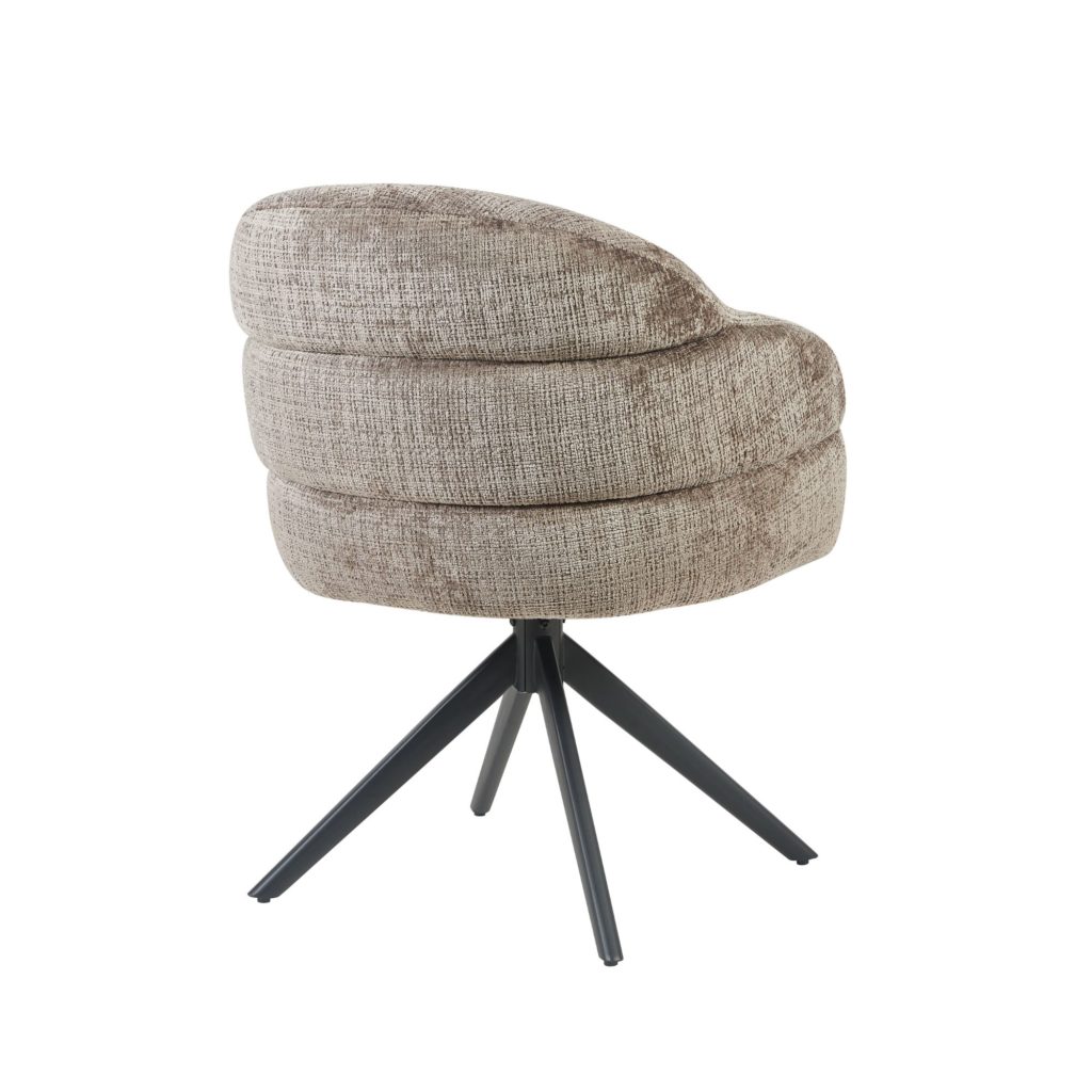 Eetkamerstoel Bella | Klei | Zwarte poot | Met armleuning - Afbeelding 4