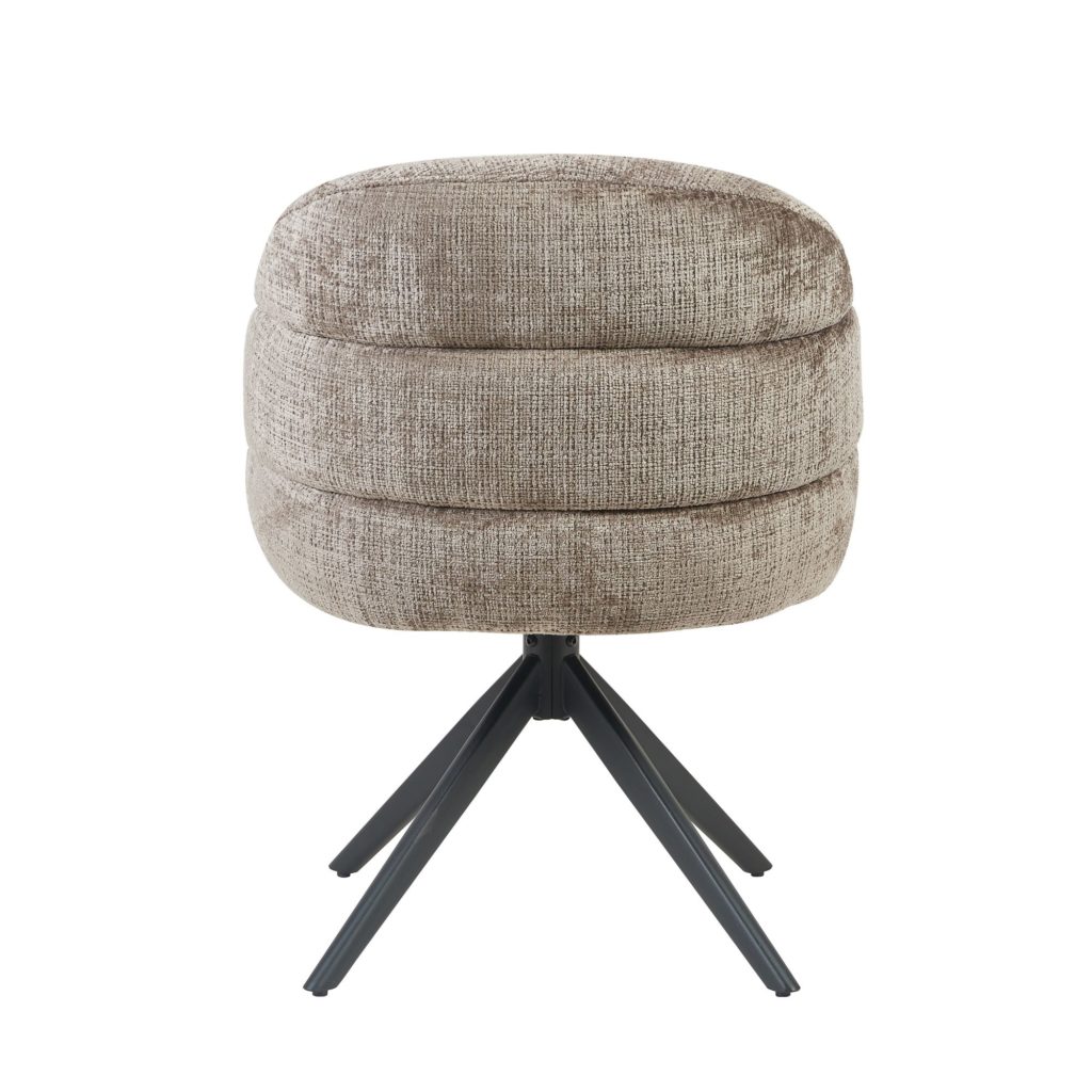 Eetkamerstoel Bella | Klei | Zwarte poot | Met armleuning - Afbeelding 6