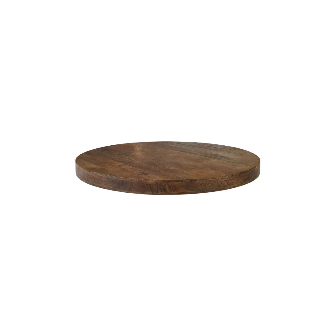 Het Steigerhouthuis LABEL51 Eetkamertafel Tafelblad Straight Edge - Naturel - Mangohout - 70 cm - Rond