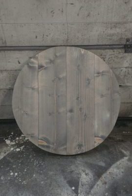 OUTLET! Steigerhout rond tafelblad