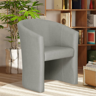 Kuipstoel 'Charlie' Vintage PU Lichtgrijs