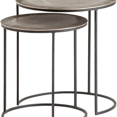 Sochi bijzettafel set van 2, Nickel antique