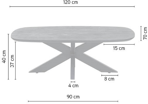 Salontafel deens ovaal 120, Acacia Black - Afbeelding 3