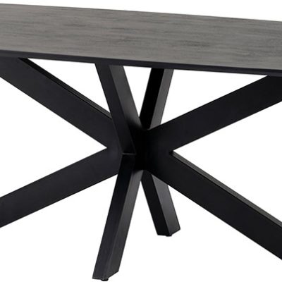 Eetkamertafel deens ovaal 160, Acacia Black