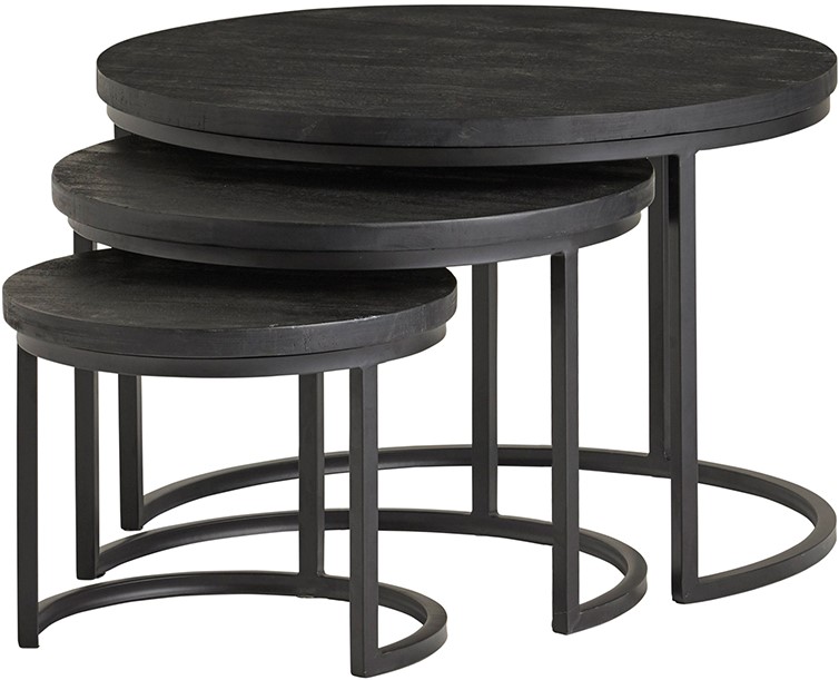 Black Enzo salontafel set van 3
