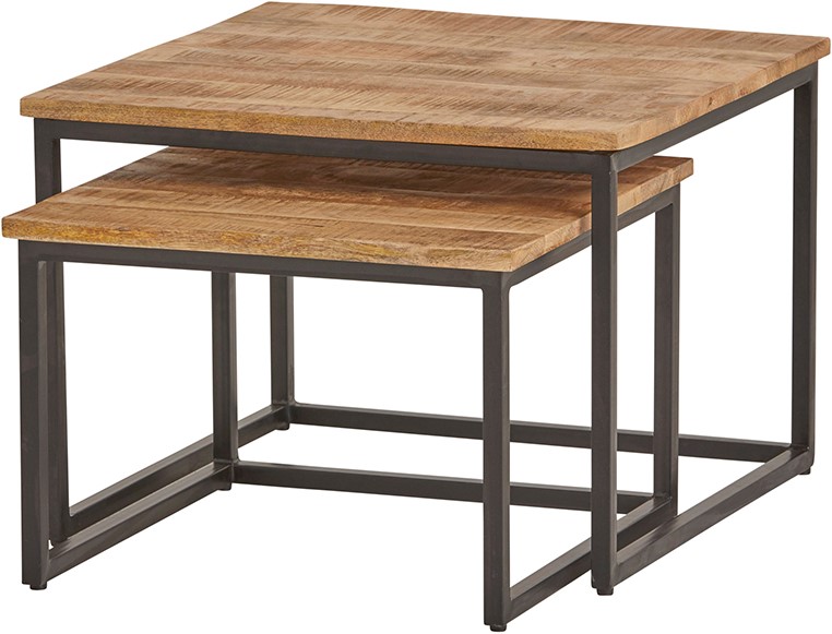 Cuba vierkante salontafel, set van 2, medium