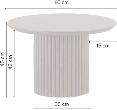 Salontafel Ø60, Acacia Black - Afbeelding 4