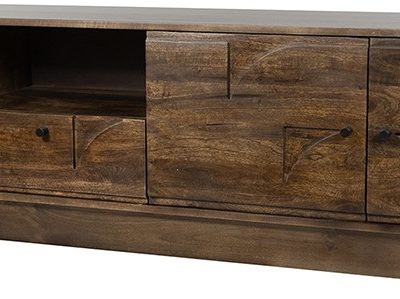 TV dressoir 190 met 3 deuren, 1 lade en 1 open vak, Dark Walnut