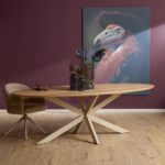 Ferris eikenhouten eettafel | Ovaal 240 cm | Naturel | Zandkleurige tafelpoten
