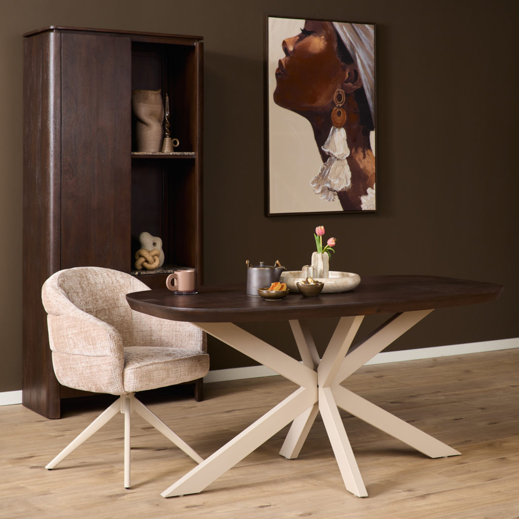 Eettafel Madison Bruin | 160 cm | Deens Ovaal | Poot Zand - Afbeelding 6