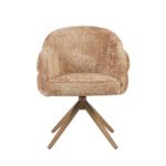 Eetkamerstoel Bella | Kaneel | Bronzen poot | Met armleuning