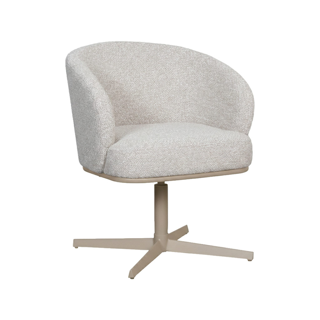 LABEL51 Eetkamerstoel Cannes - Naturel - Royal Boucle - Taupe Metalen Frame
