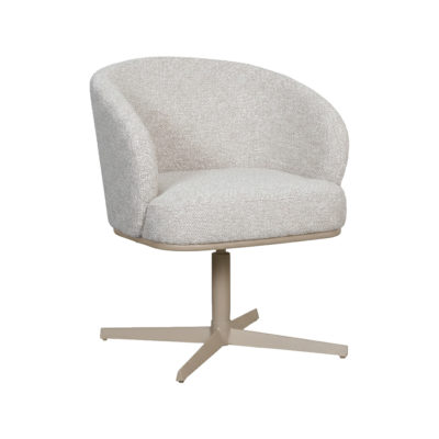 LABEL51 Eetkamerstoel Cannes - Naturel - Royal Boucle - Taupe Metalen Frame