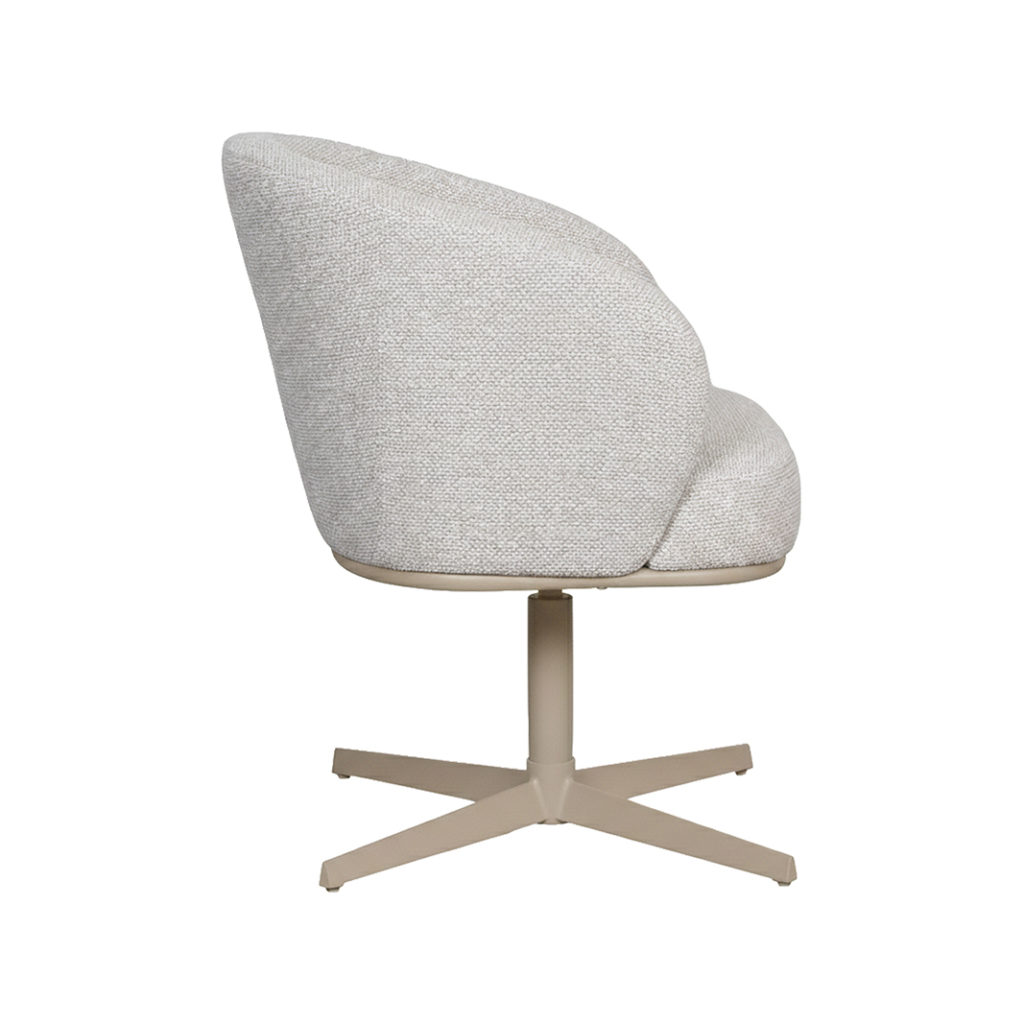 LABEL51 Eetkamerstoel Cannes - Naturel - Royal Boucle - Taupe Metalen Frame - Afbeelding 3