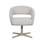 LABEL51 Eetkamerstoel Monaco - Naturel - Royal Boucle - Taupe Metalen Frame