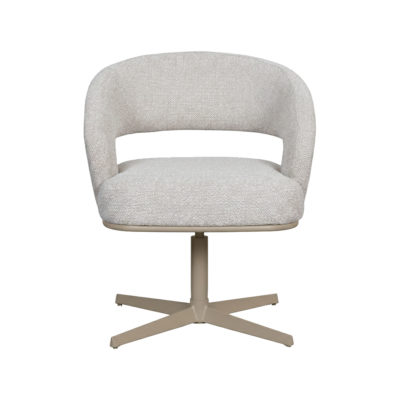 LABEL51 Eetkamerstoel Monaco - Naturel - Royal Boucle - Taupe Metalen Frame