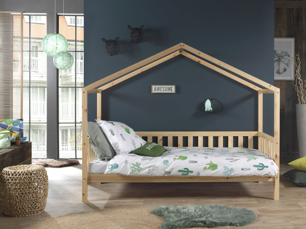 Natuurkleurig DALLAS bed (90x200) en bijhorend rolbed. - Afbeelding 3