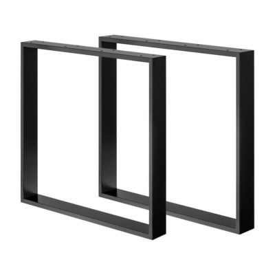 Stalen U-vormige tafelpoot zwart 80 x 8 cm, hoogte 72 cm (2 x 8 cm) - 2 stuks