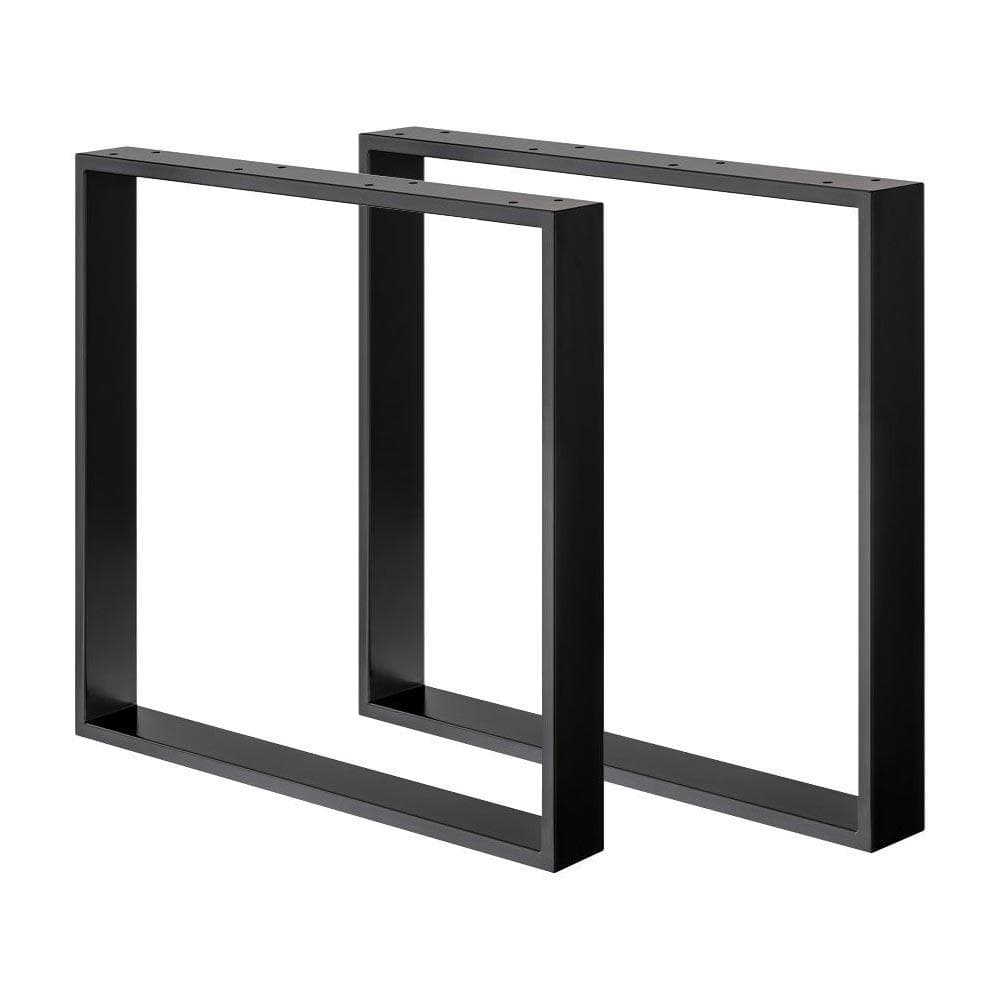 Stalen U-vormige tafelpoot zwart 80 x 8 cm, hoogte 72 cm (2 x 8 cm) - 2 stuks