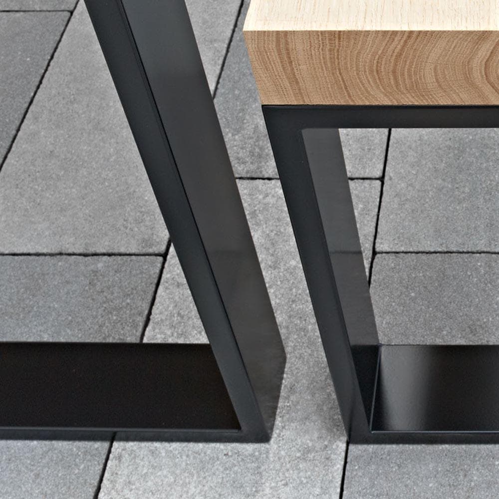 Stalen U-vormige tafelpoot zwart 80 x 8 cm, hoogte 72 cm (2 x 8 cm) - 2 stuks - Afbeelding 2